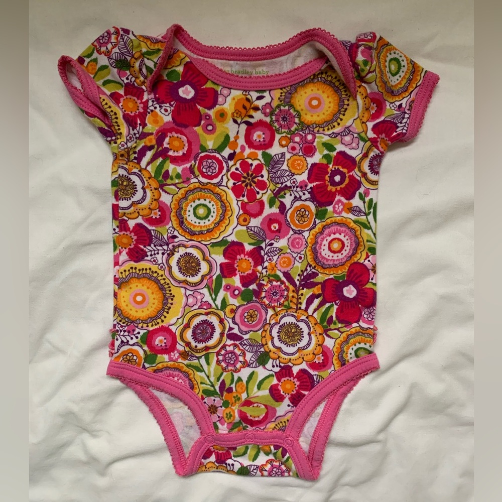 Vera Bradley Baby Onesie 3-6 months. Bright floral design.